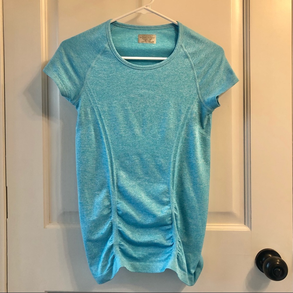 Athleta Short Sleeved Blue Active Shirt Top Size XS